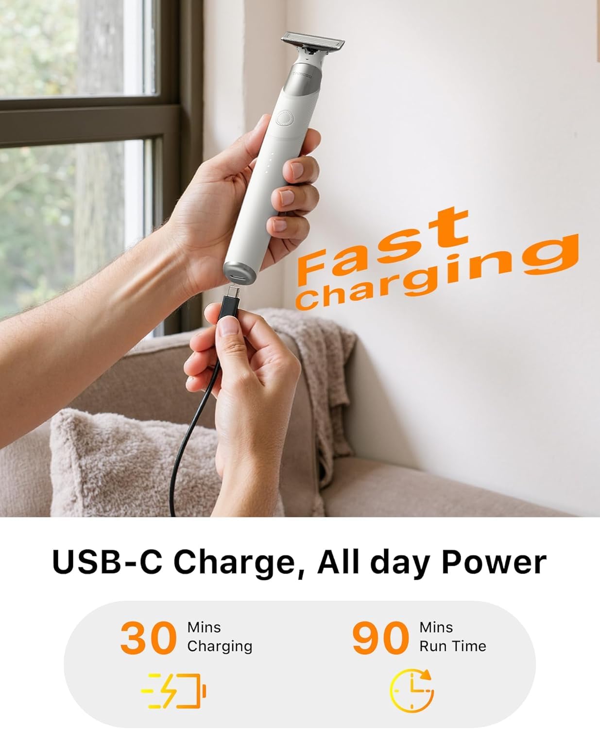 Trimcoo patented magnetic snap blade allows easy cleaning and maintenance.