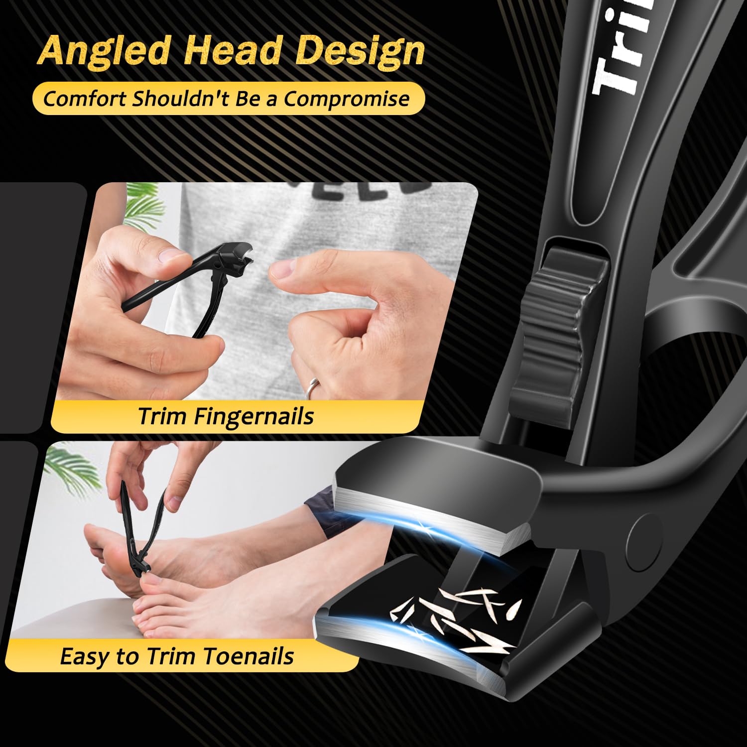 Trimlyx heavy-duty toenail clippers handle thick nails with smooth cuts