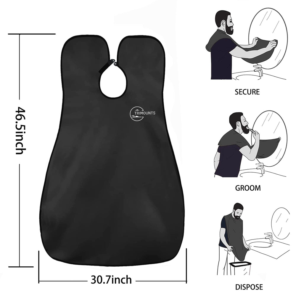 Trimounts beard bib fabric is soft, waterproof, and skin-friendly for comfortable use.