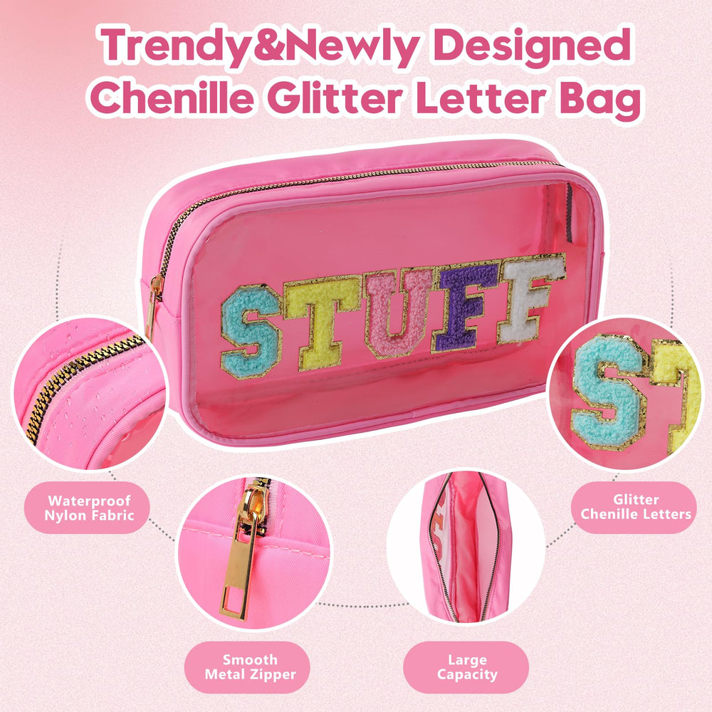 TRIP TIGER Swim Chenille bag see-through window enables quick access to essentials