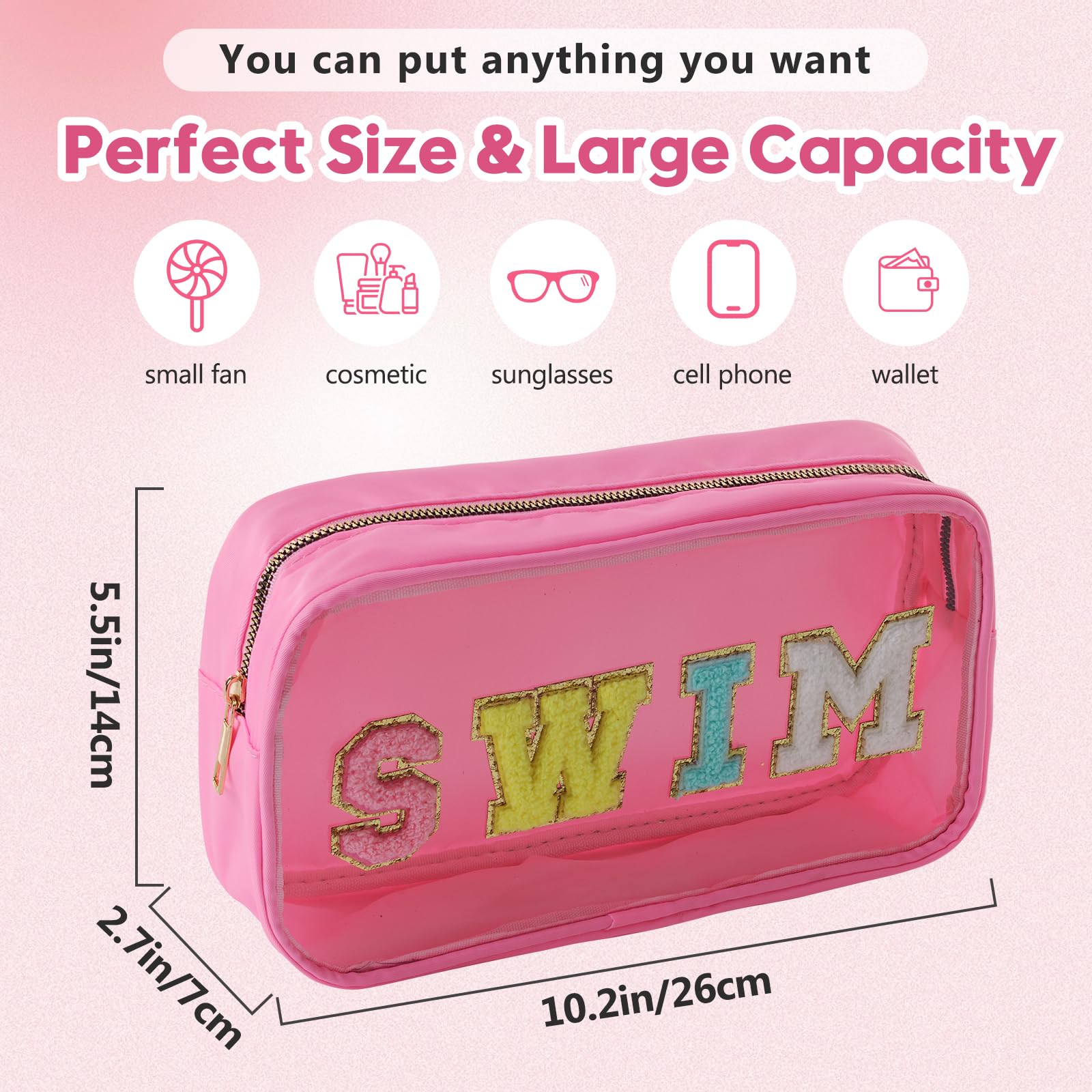 TRIP TIGER Swim Chenille bag chenille letters close-up show durable, playful style