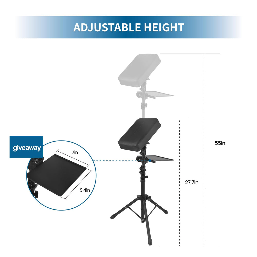 Tripartite tattoo armrest stand front view with adjustable pad for client comfort