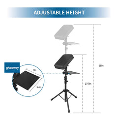 Tripartite tattoo armrest stand front view with adjustable pad for client comfort