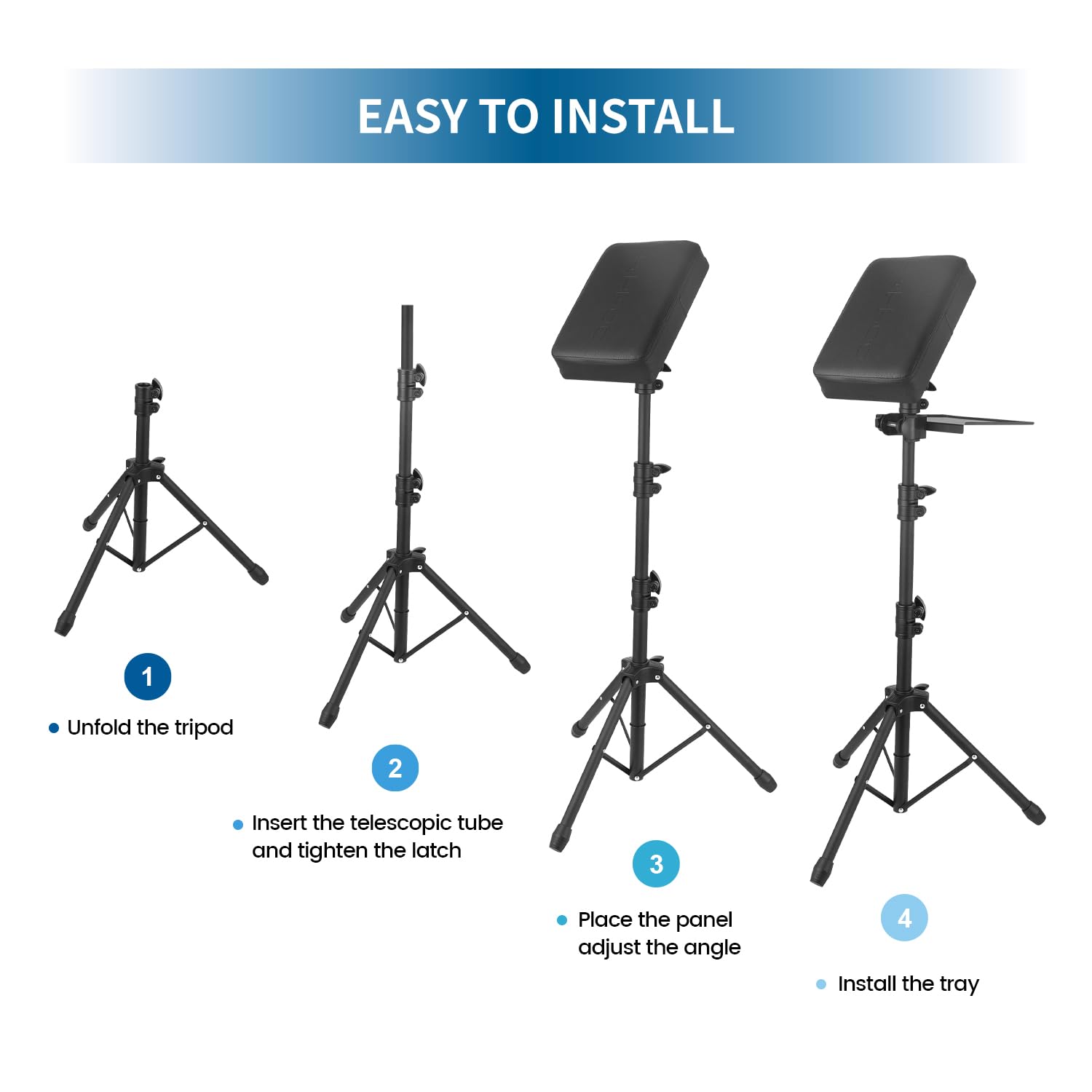 Tripartite tattoo armrest stand height adjustment for ergonomic setup
