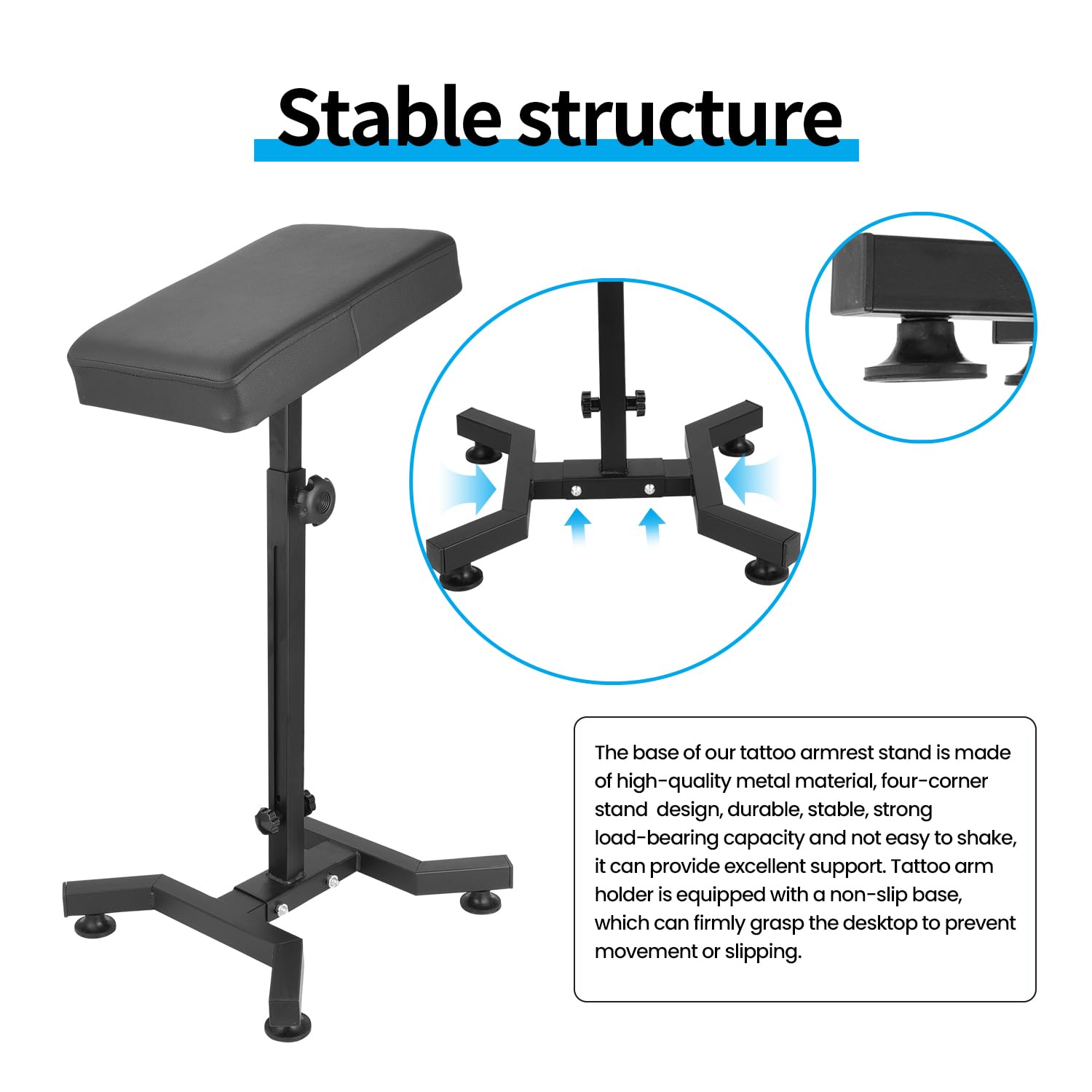 Tripartite Tattoo Armrest Stand height-tilt enables comfortable angles for different clients