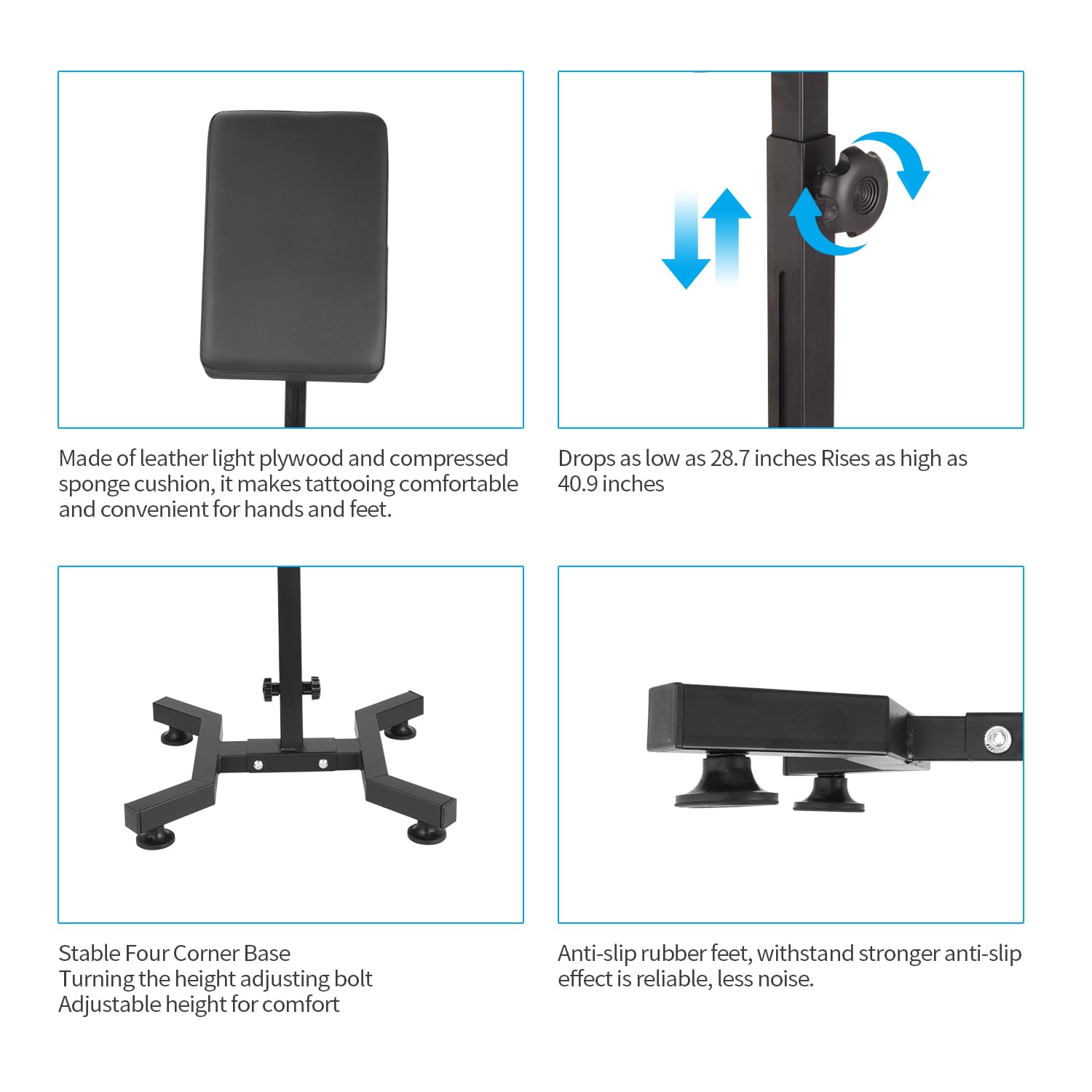 Tripartite Tattoo Armrest Stand portable-studio supports mobility between stations