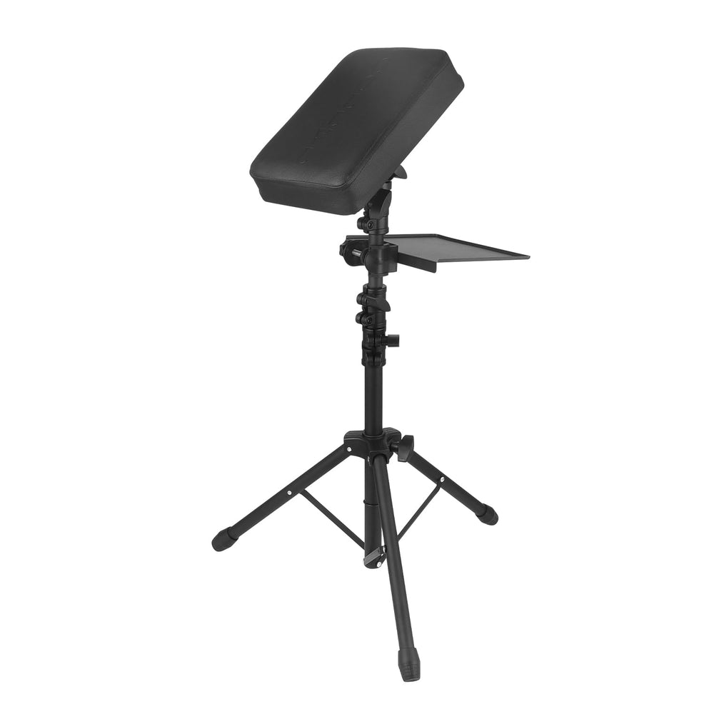 Tripartite tattoo armrest stand side view showing stable tripod base for steady sessions