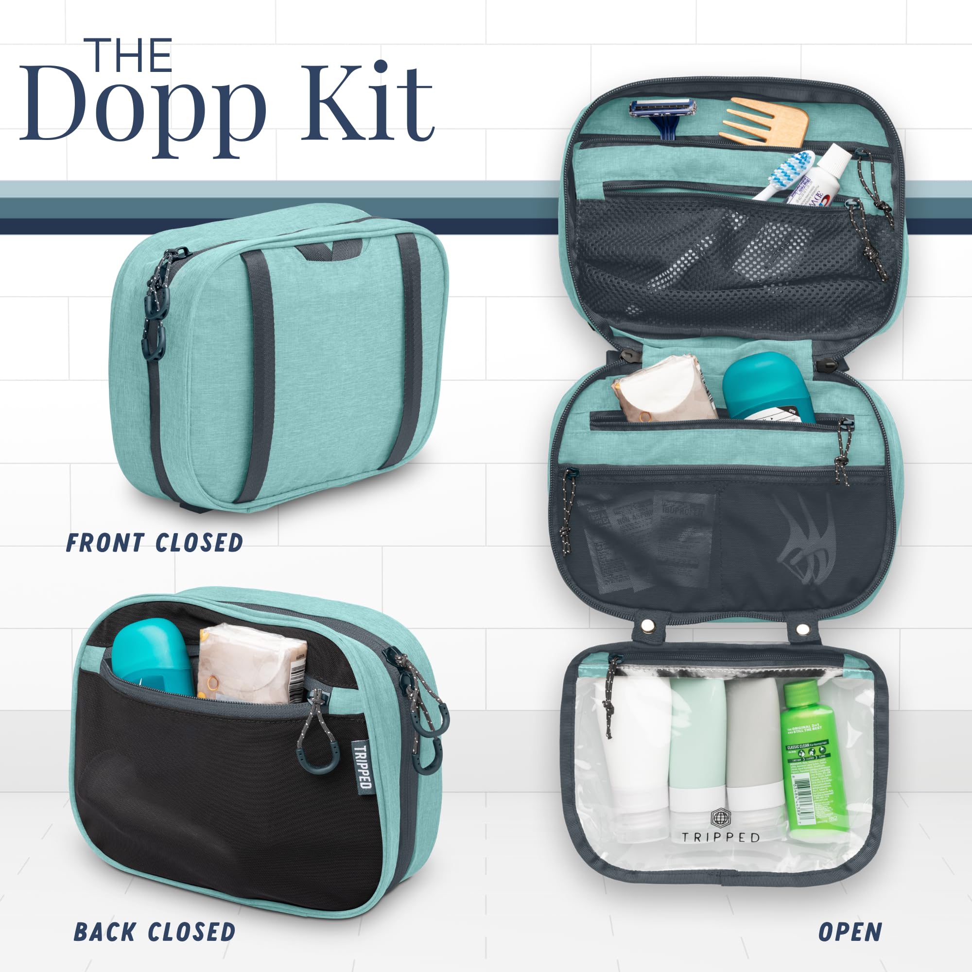 TRIPPED Accessory Organizer Pouch keeps cosmetics and cords neatly stored