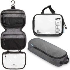 TRIPPED Toiletry Bag Kit Hanging travel bag ready for quick overnight trips