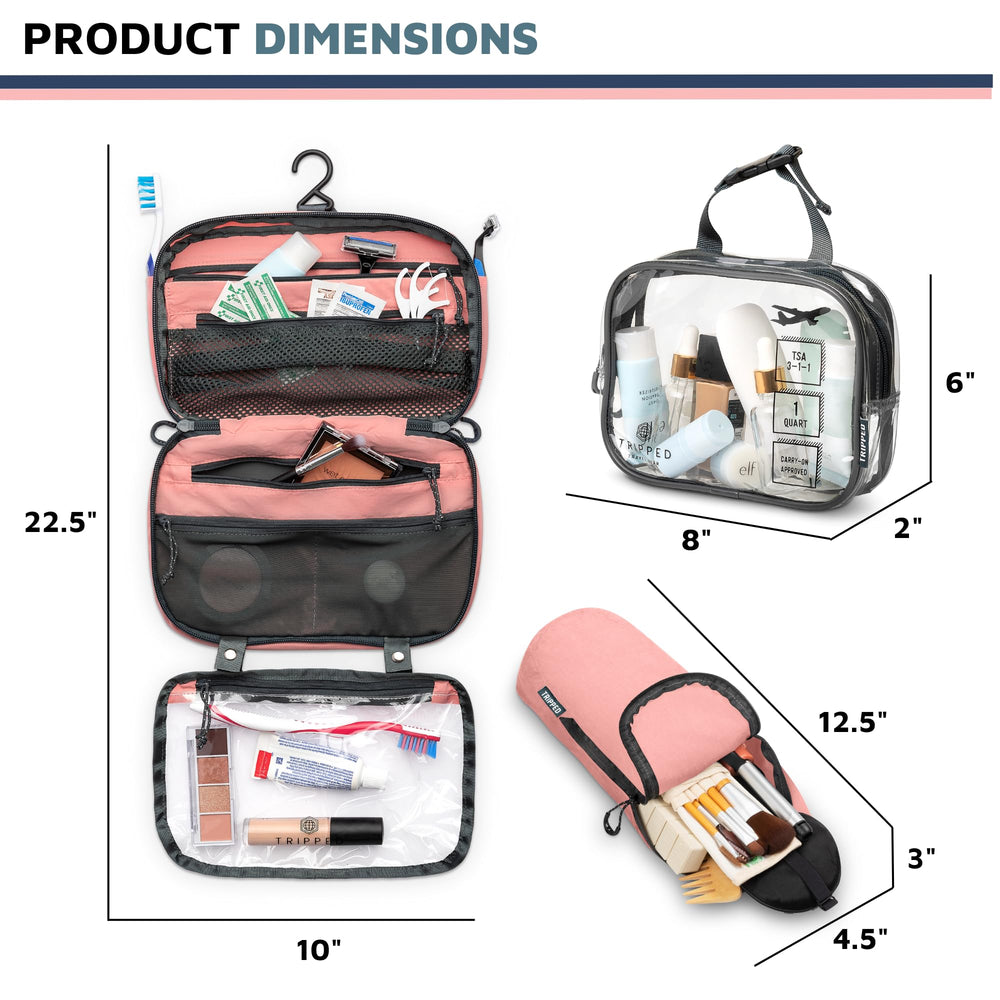 TRIPPED Travel Gear accessory organizer pouch keeps small items neatly grouped.