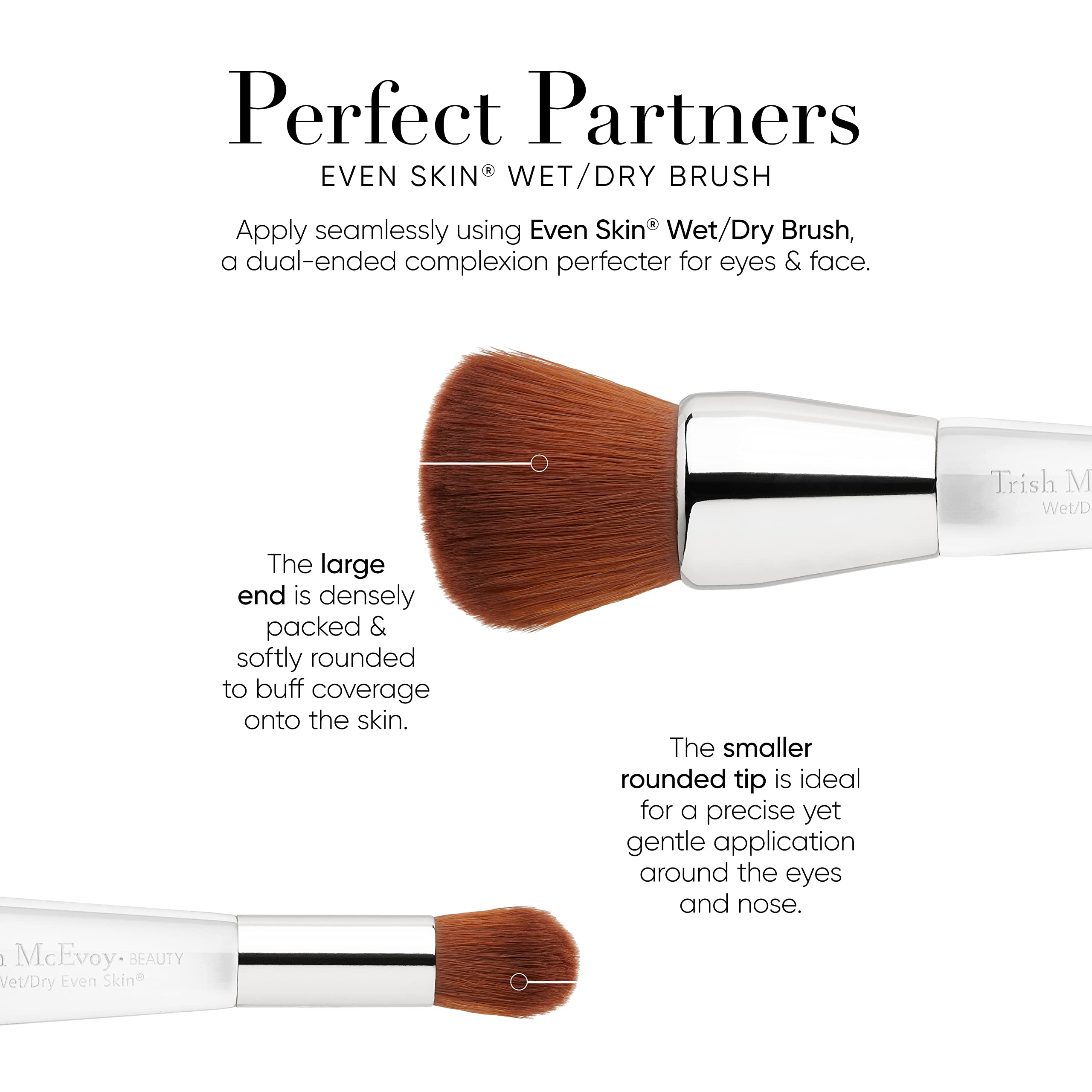 Trish McEvoy Beauty Balm with stippling motion demonstrates precise blending.