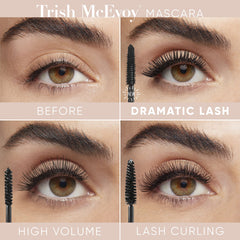 Trish McEvoy High Volume Mascara lashes before after shows length and lift.