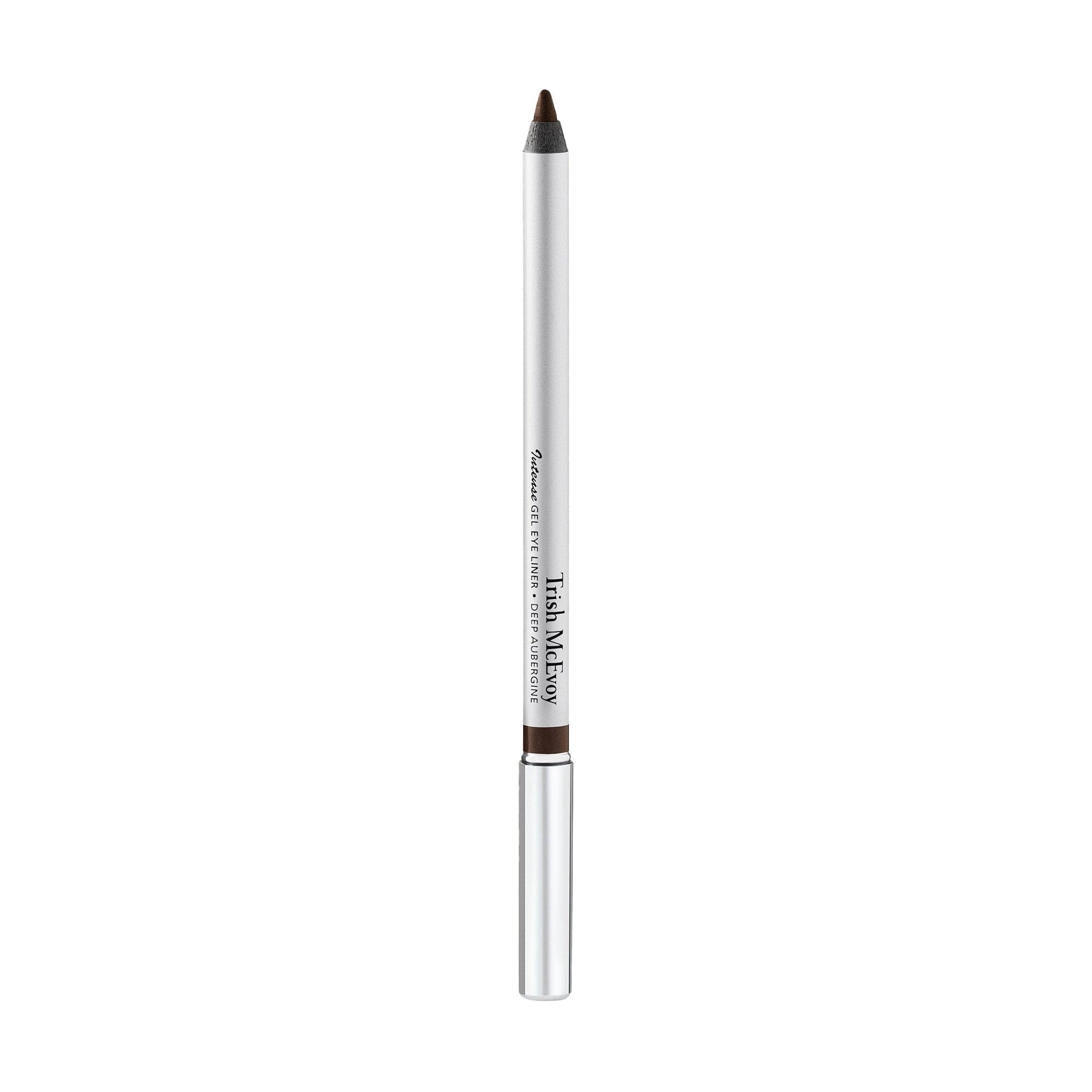Trish McEvoy Intense Gel Eye Liner Deep Aubergine tip-application demonstrates smooth glide for precise lash-line.
