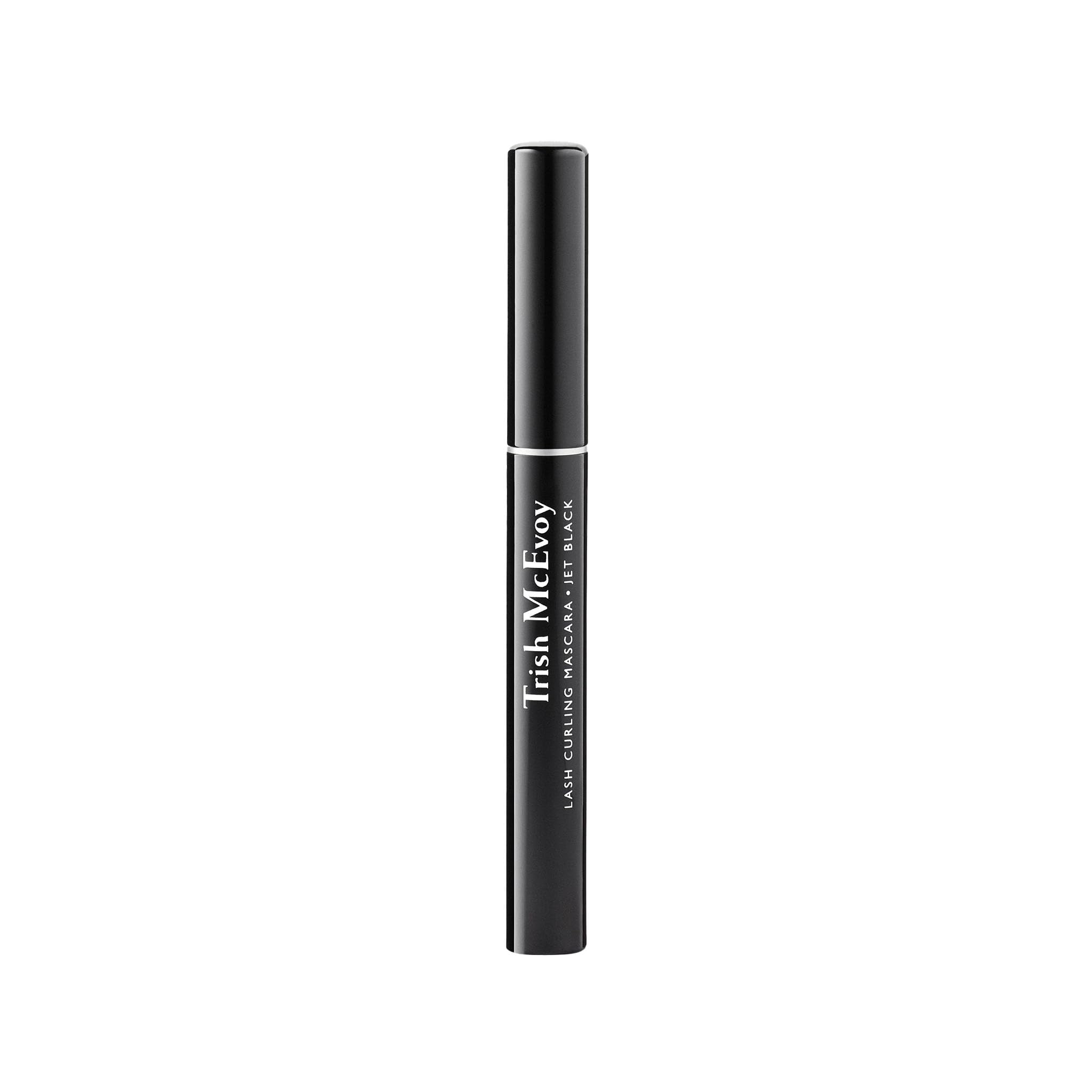 Trish McEvoy Lash Curling Mascara wand close-up showing tubular formula with easy removal