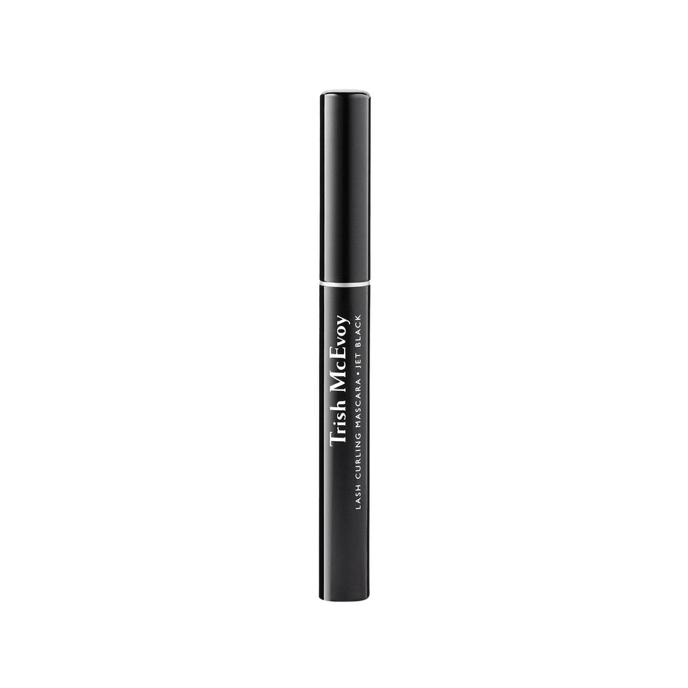 Trish McEvoy Lash Curling Mascara wand close-up showing tubular formula with easy removal