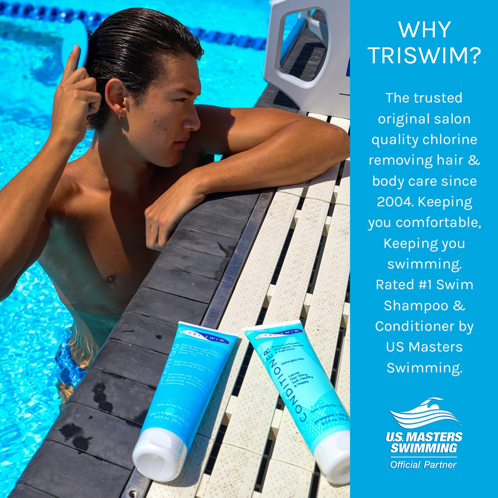 TRISWIM lotion sample offers light hydration after chlorine exposure.