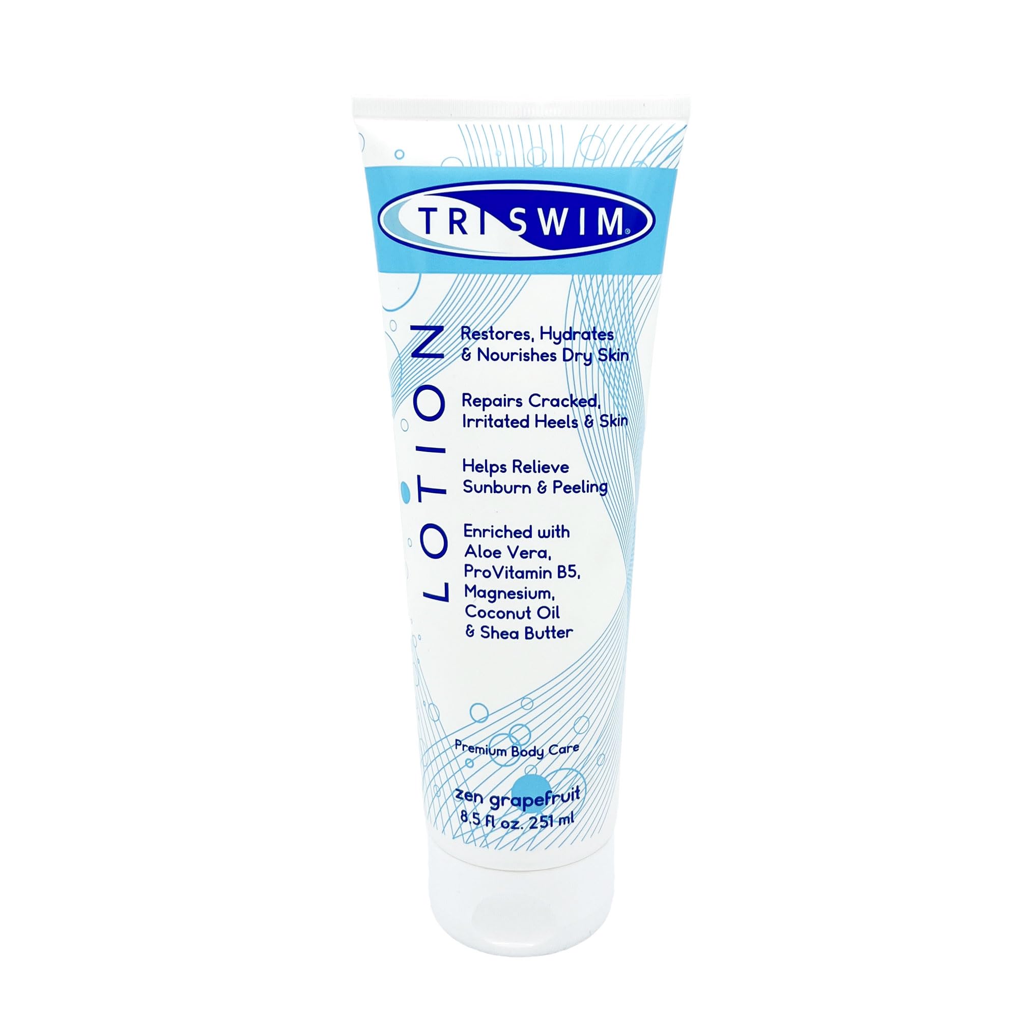 TRISWIM Swim Lotion 8.5oz bottle aids hydration after swimming
