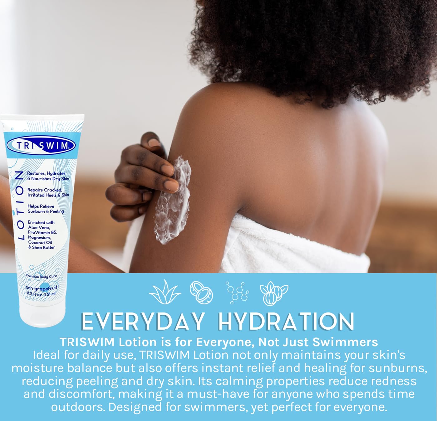 TRISWIM Swim Lotion USMS and AEA trusted for swimmer skincare