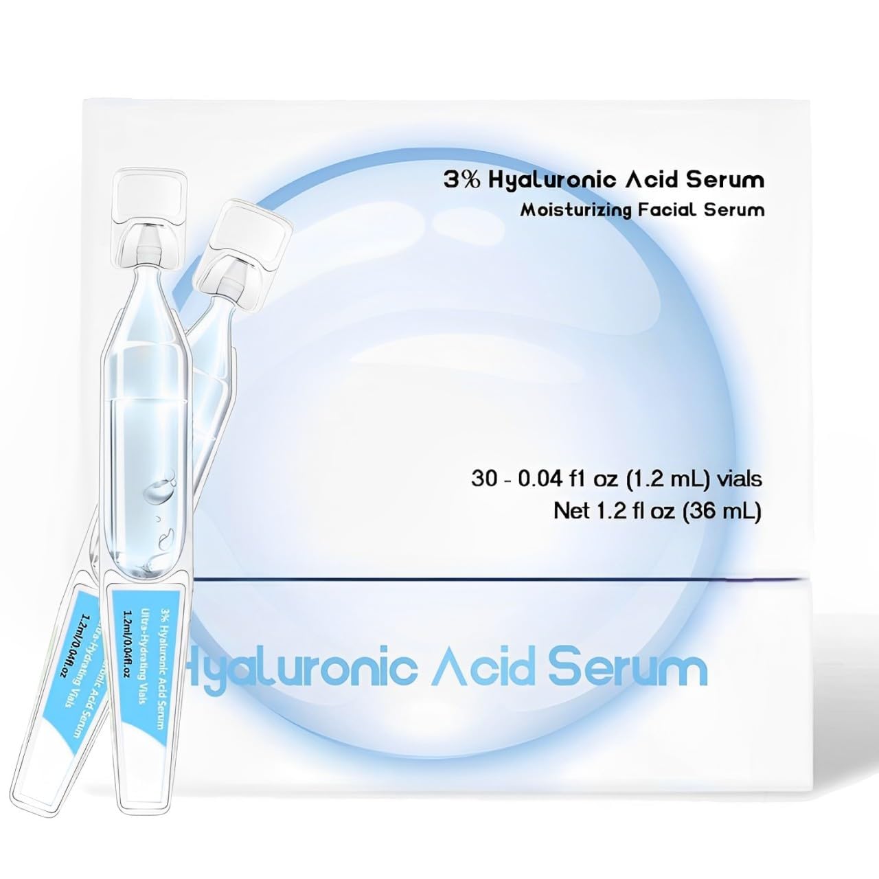 Tropame 30pcs 3% HA Serum Box delivers premium hydration for daily skincare routines.