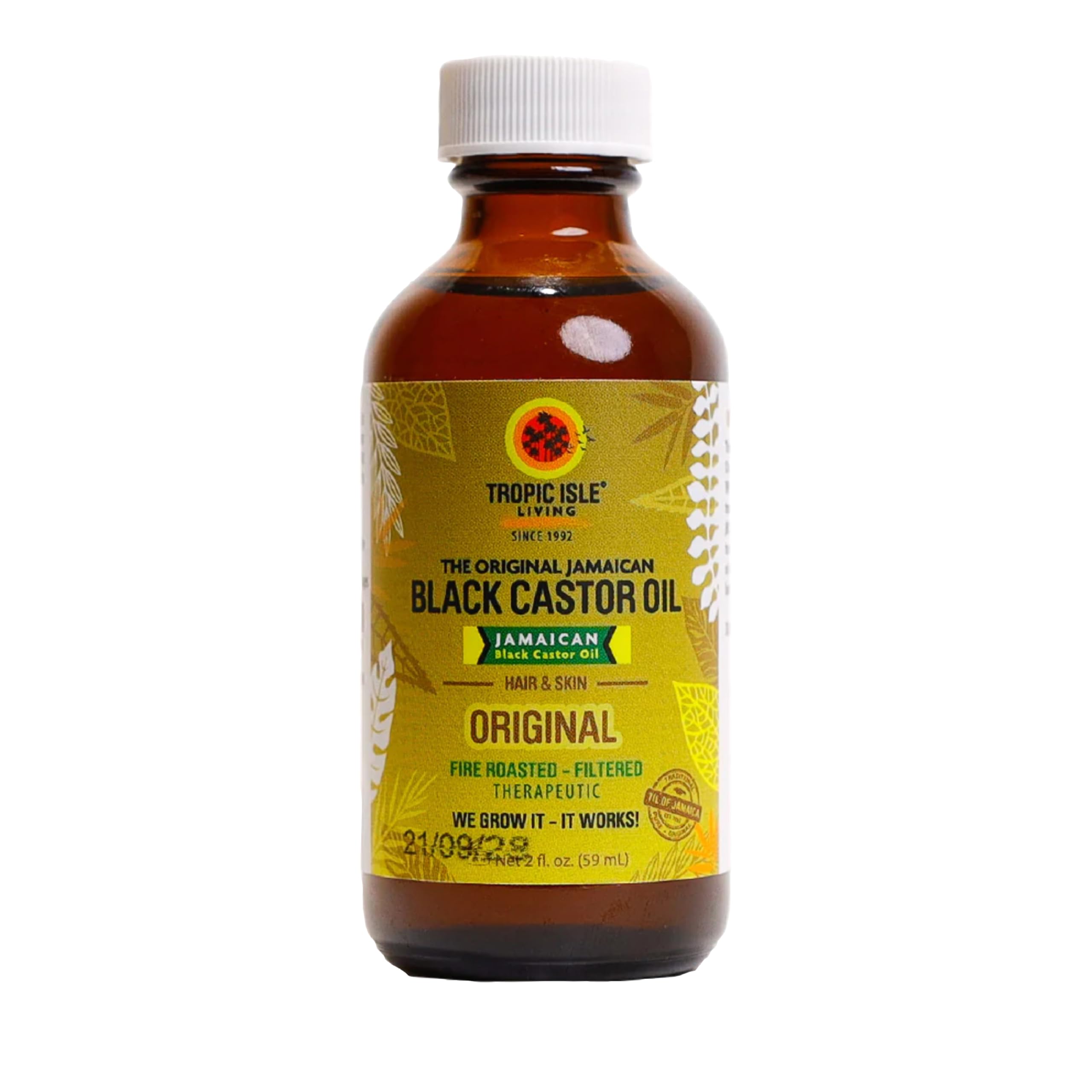 Tropic Isle Living Jamaican Black Castor Oil 59ml bottle for moisture and hair strength.