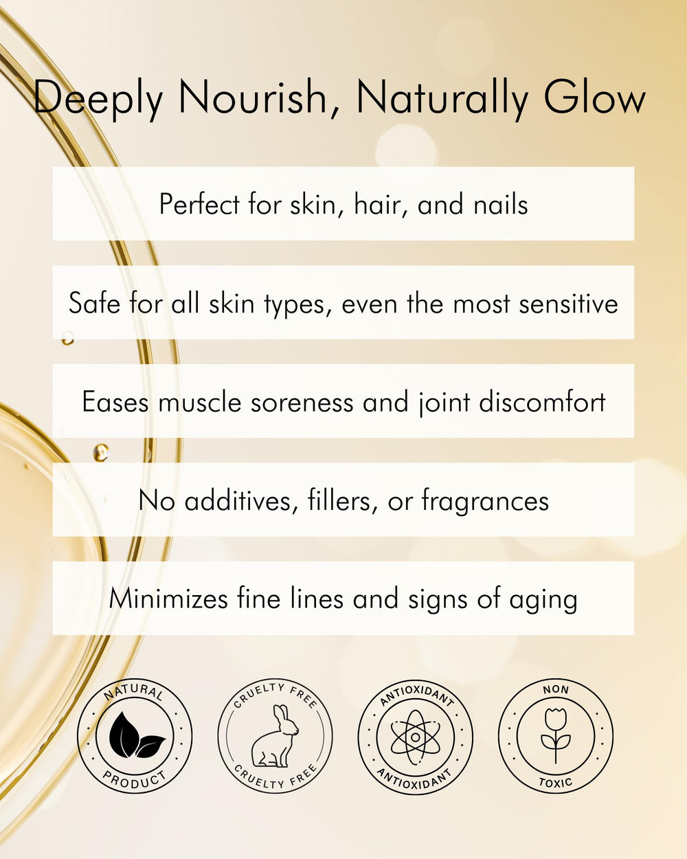 Tropical Holistic Emu Oil from Australia highlighting pure, fatty-acid rich formula.