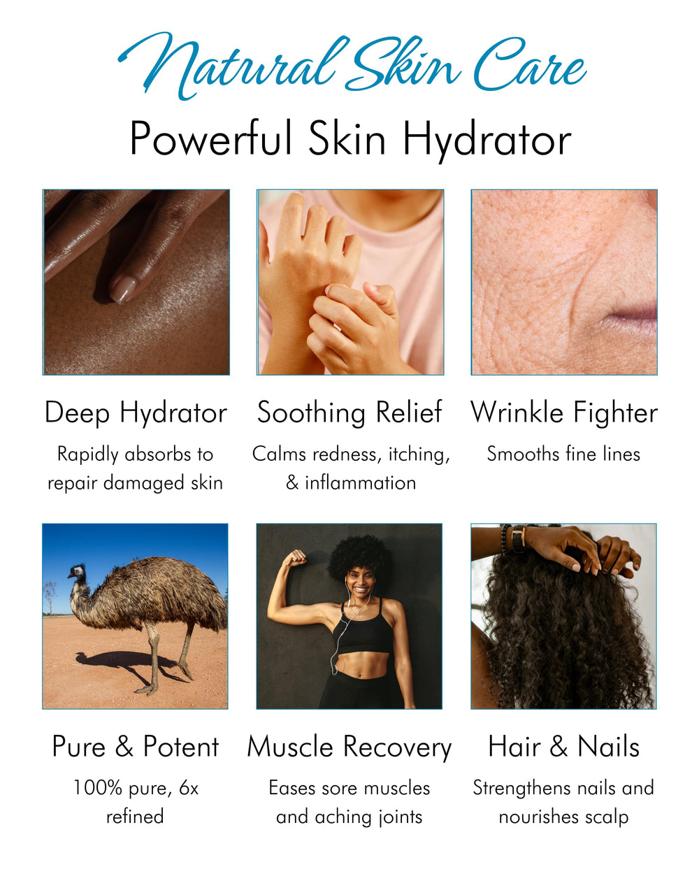Tropical Holistic Emu Oil on nails and cuticles for nourishment and moisture.