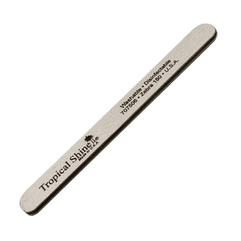 Tropical Shine Zebra Nail File with 180/180 grit for smooth edges and residue-free filing