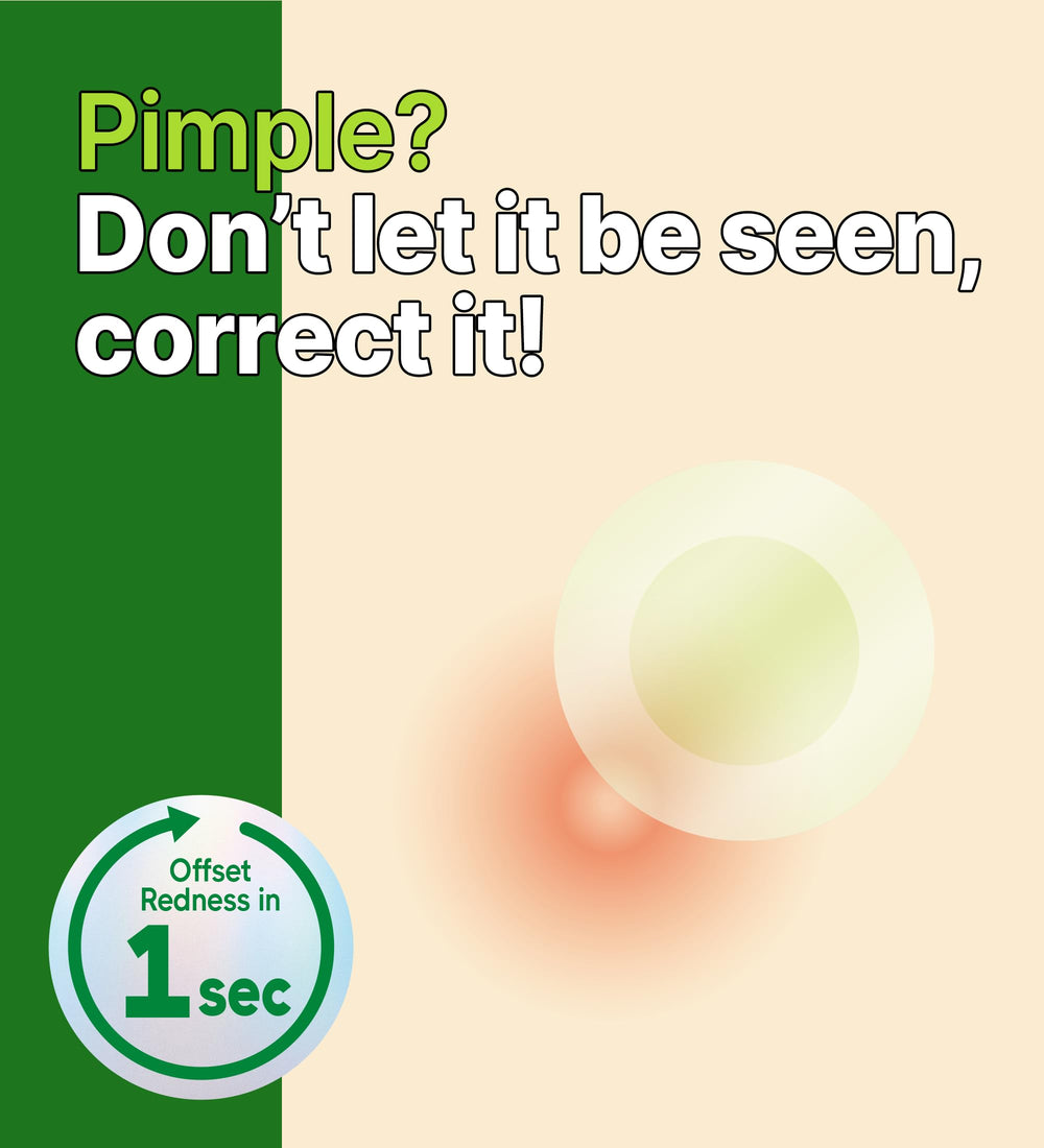 Troubless Invisible+ Spot Patch Red Correct sits on the chin with a nearly invisible skin tone finish