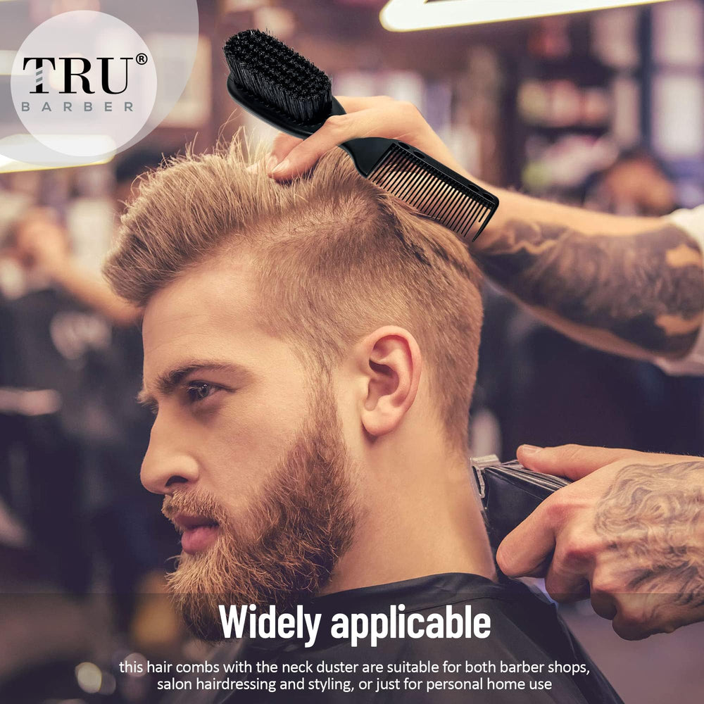 TRU BARBER Pro fading brush durable lightweight design feels comfortable in hand