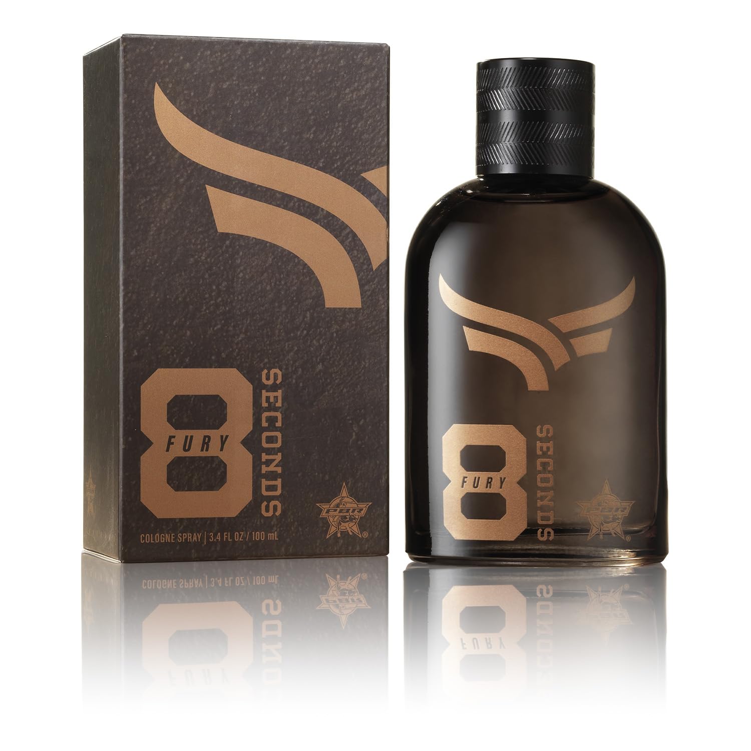 Tru Fragrance Beauty 8Seconds Fury bottle front shows bold masculine scent for evening wear.