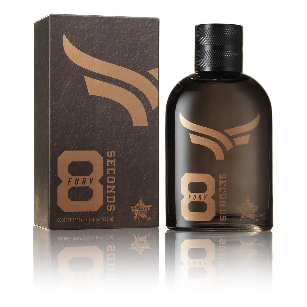 Tru Fragrance Beauty 8Seconds Fury bottle front shows bold masculine scent for evening wear.