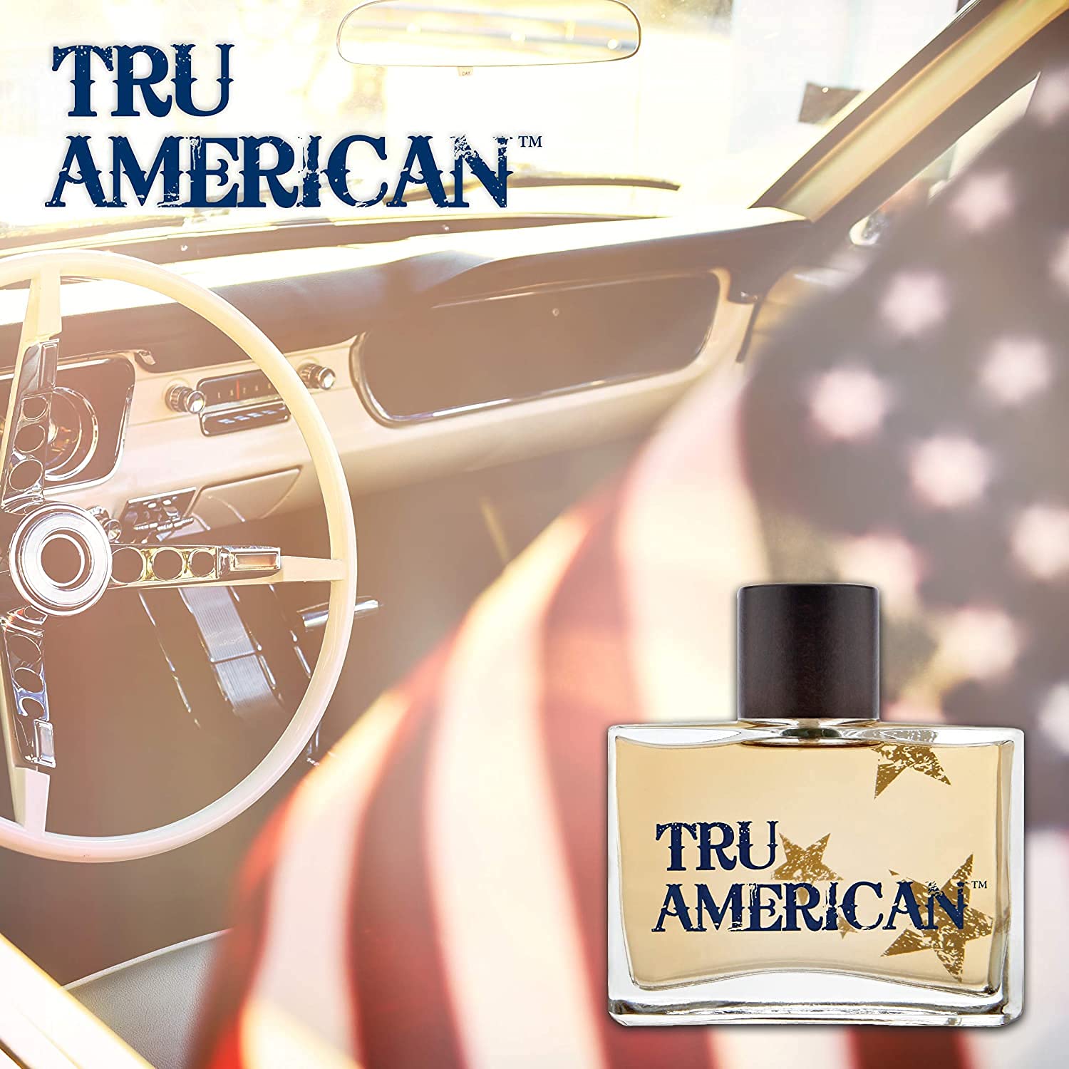 Tru Fragrance Beauty American Men's Cologne wood cap detail conveys rugged premium vibe.