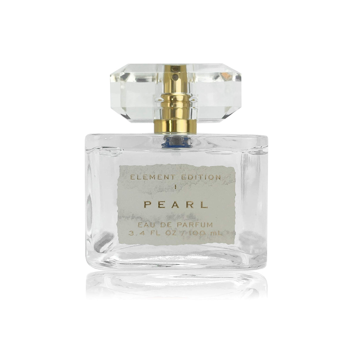 Tru Fragrance Beauty Element Edition Pearl bottle highlights peach and rosewater for a calming aura.