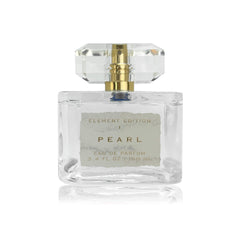 Tru Fragrance Beauty Element Edition Pearl bottle highlights peach and rosewater for a calming aura.