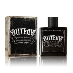 Tru Fragrance Beauty Outlaw bottle closeup showing refreshing bergamot and lavender.
