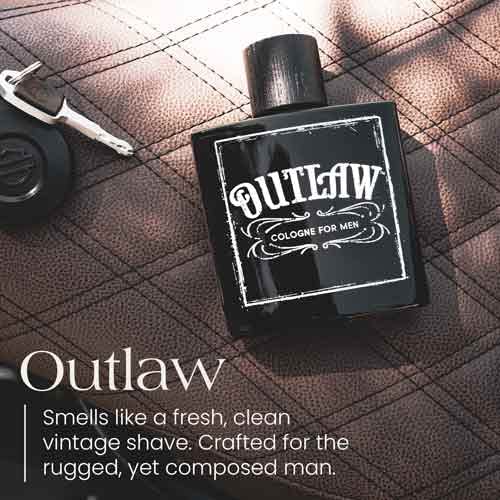 Fir balsam base note adds depth and resinous feel to Outlaw.