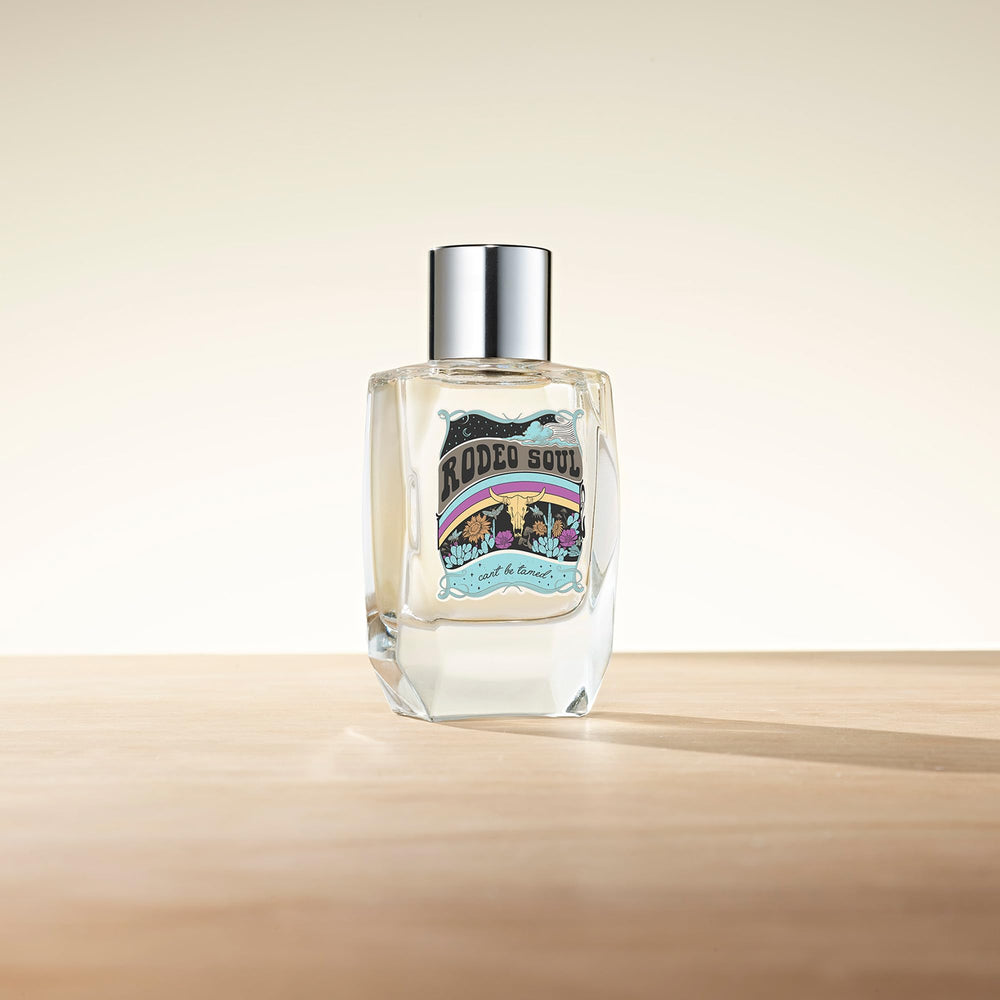 Rodeo Soul label detail emphasizes western-inspired luxury and artisanal quality.