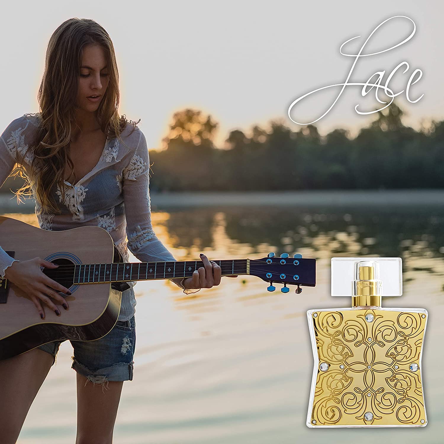 Tru Fragrance Beauty Tru Western Lace display scene in premium Western chic setting.