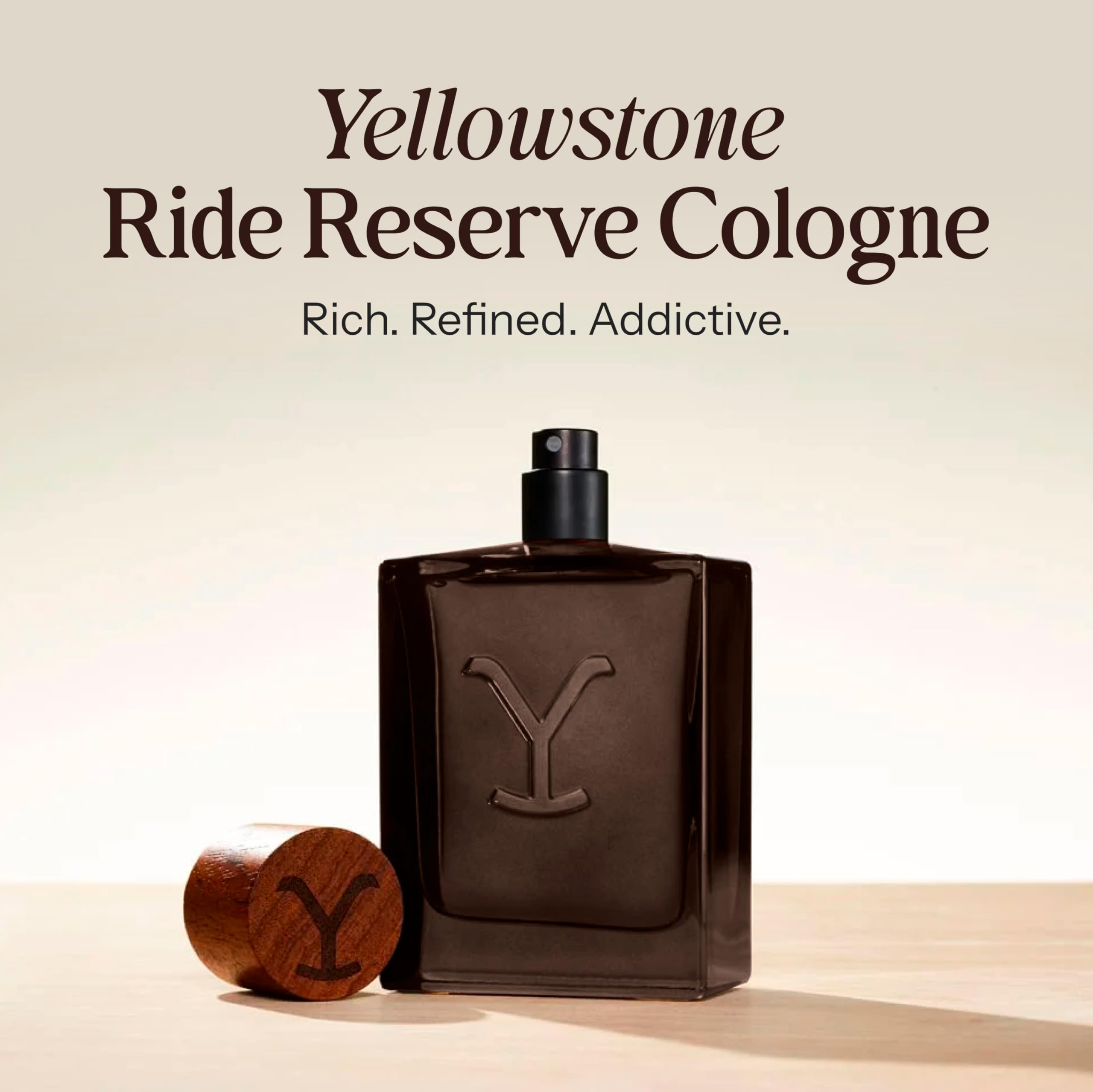 Tru Fragrance Beauty Yellowstone Ride Reserve wood grain close-up evokes rugged sophistication