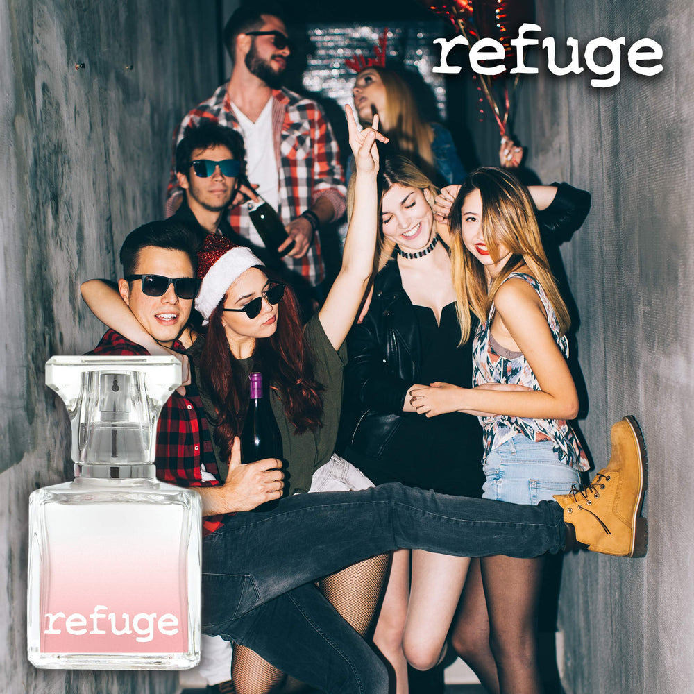 Charlotte Russe Refuge on a desk beside notes hints at office-friendly daytime fragrance.
