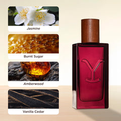 Notes board showcases wind bloom jasmine and amberwood for a layered aroma.
