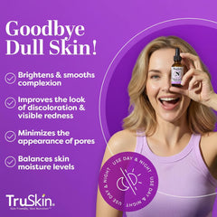 TruSkin Niacinamide Serum texture close-up shows lightweight formula