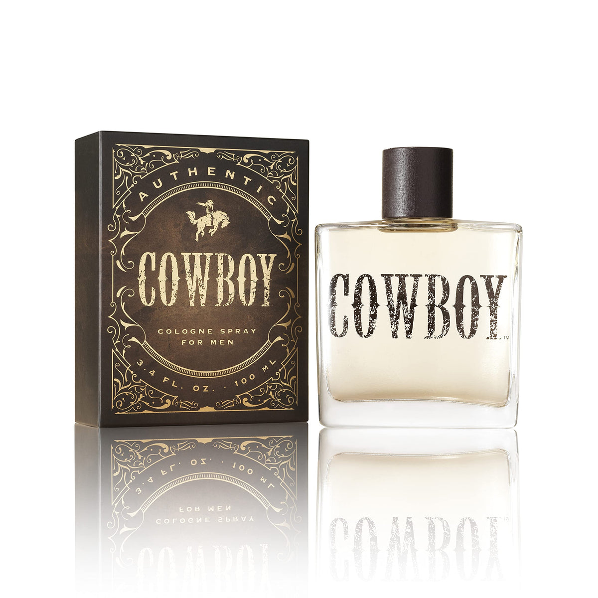 Tru Western Cowboy Cologne bottle front showing rugged woodsy scent for daily confidence.