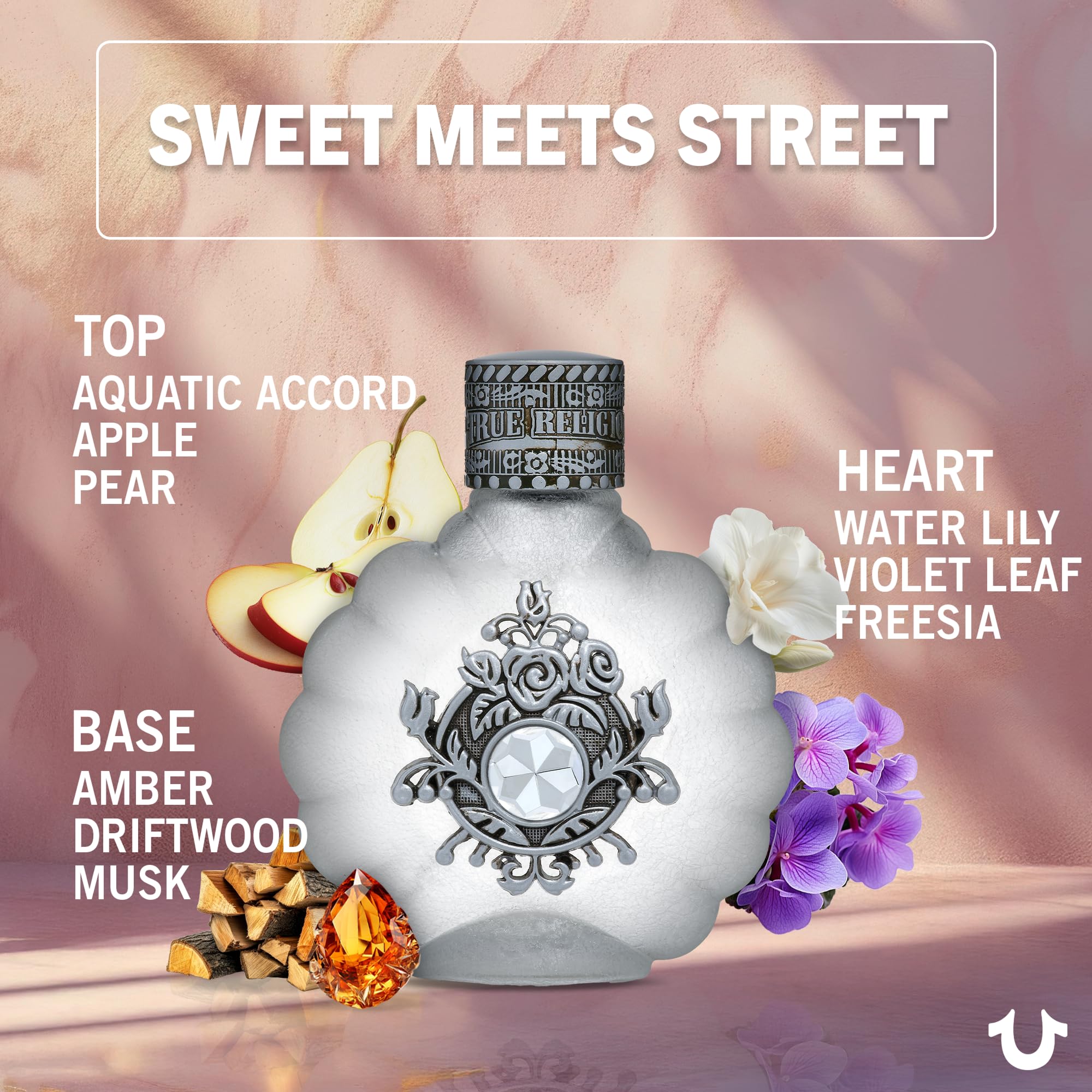True Religion Eau de Parfum close-up cap reveals premium, long-lasting scent