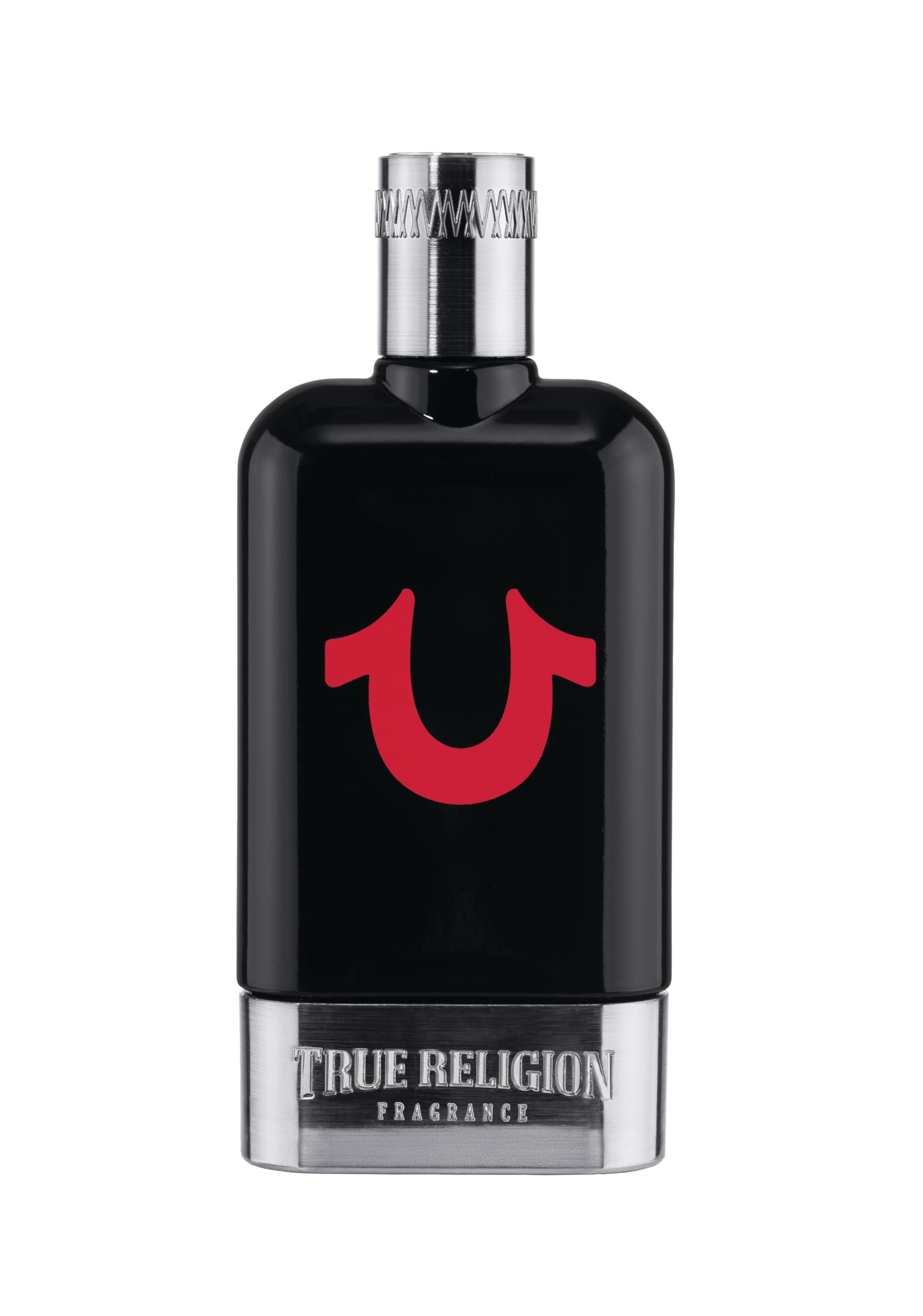 True Religion Men Cologne bottle front showcases fresh citrus and woody notes for everyday wear