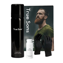 True Sons Hair Dye Foam application demonstrates quick, natural color for subtle gray coverage.