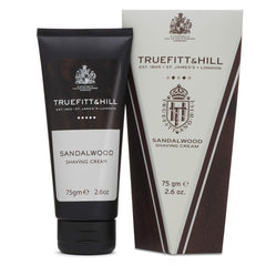 Truefitt & Hill sandalwood tube ready for a rich, luxurious shave.