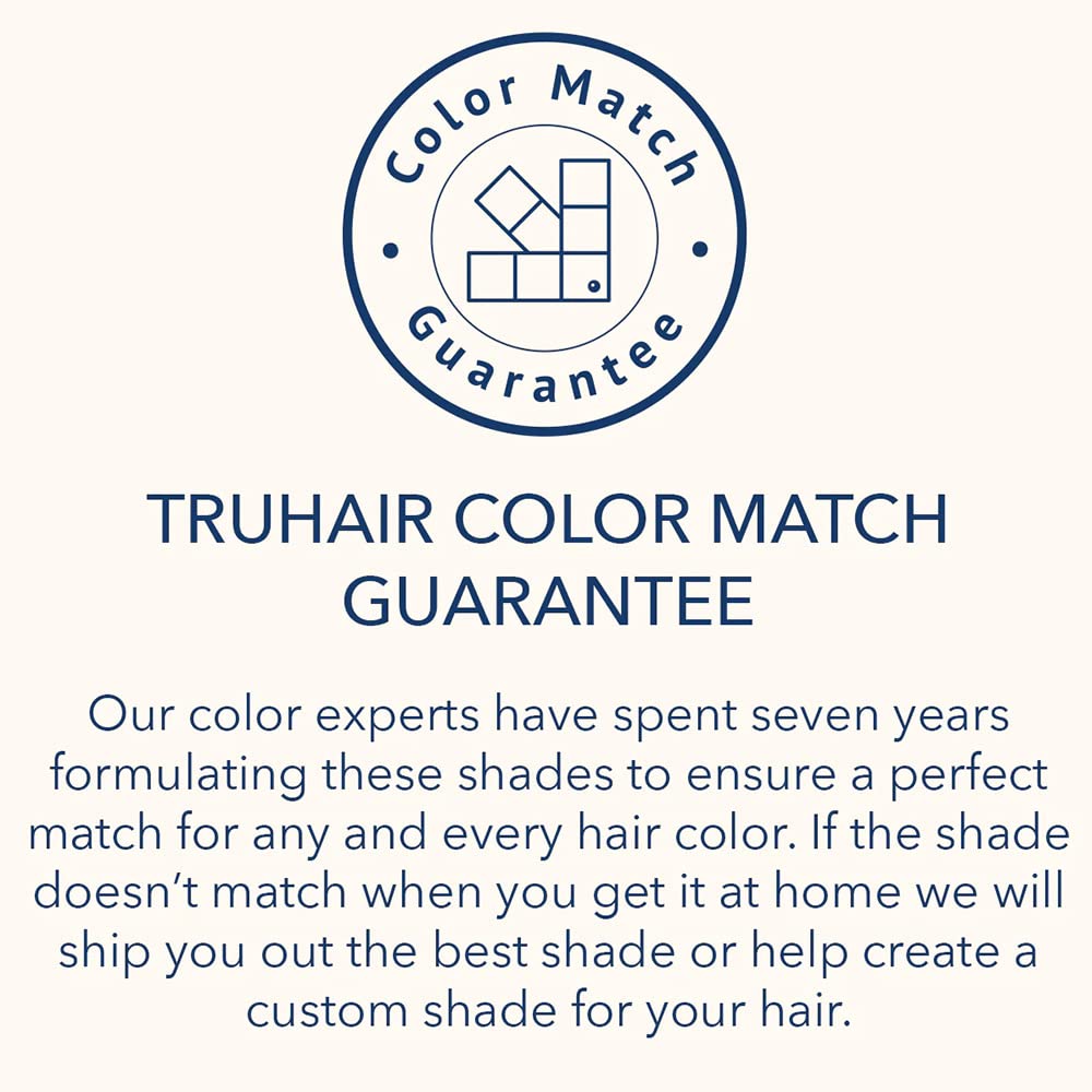 Truhair Color & Conceal quick-dry-finish keeps color neat between shampoos.