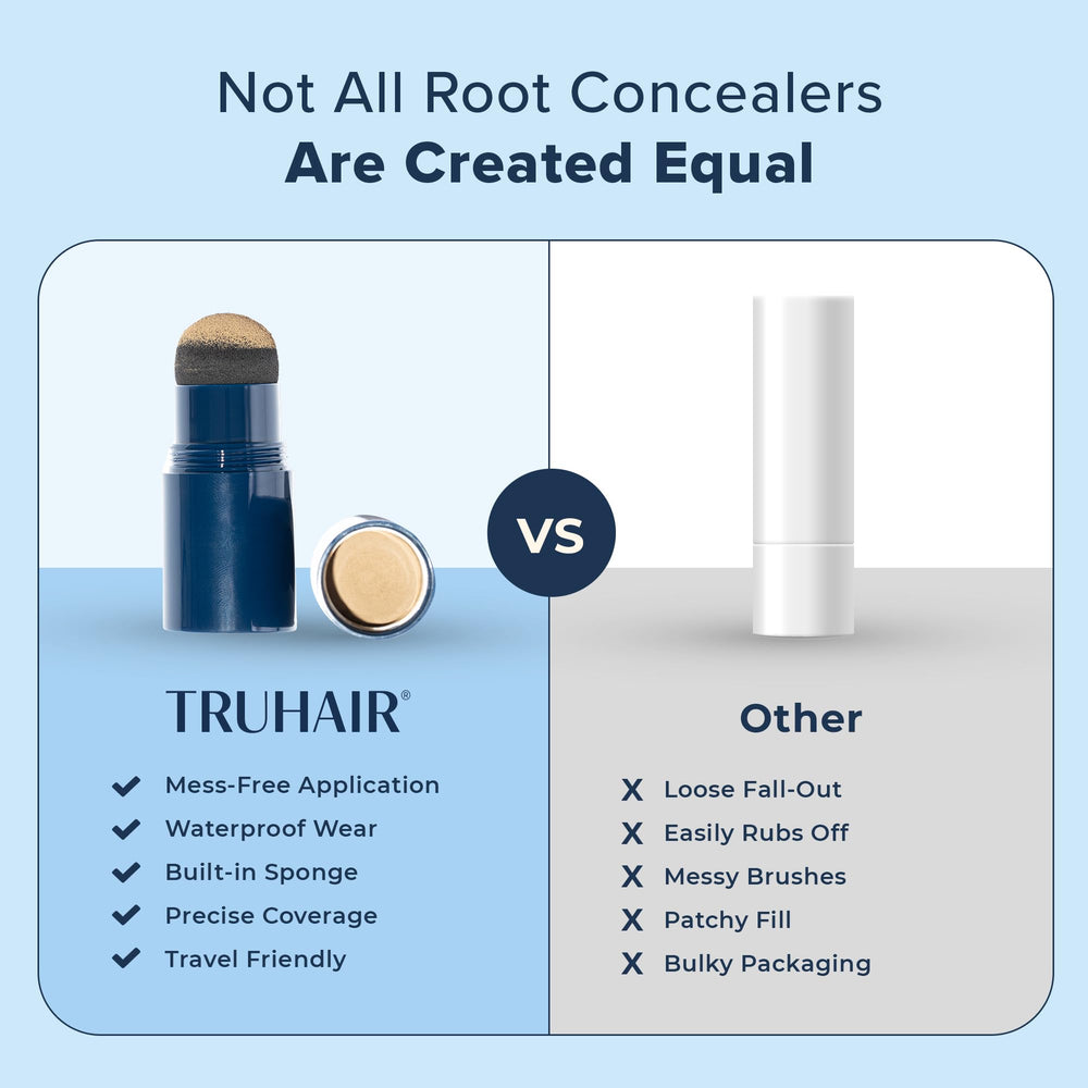 Truhair hairline filling concealer targets thin spots for a natural look.