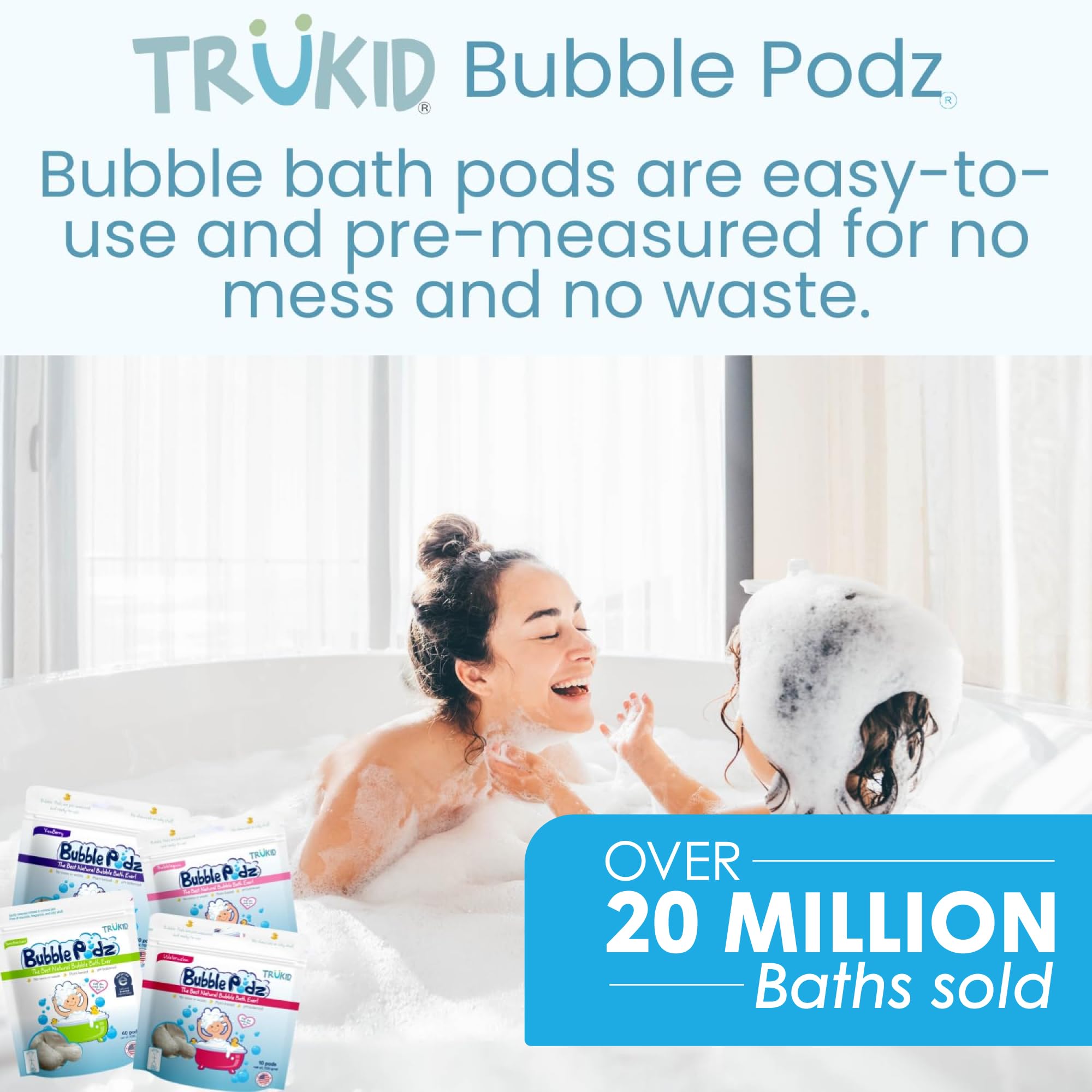 TruKid recyclable-style packaging detail emphasizing reduced plastic footprint